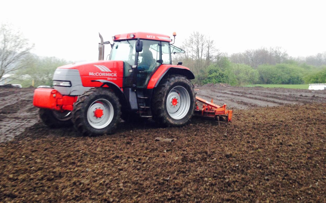 Anthony agricultural  with Power harrow at Hazel Grove