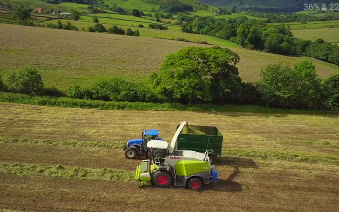 P.r, j.m & s.r houlston agricultural contractors with Forage harvester at Glaisdale