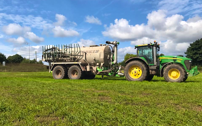 T&b agricultural contractors ltd with Slurry spreader/injector at United Kingdom