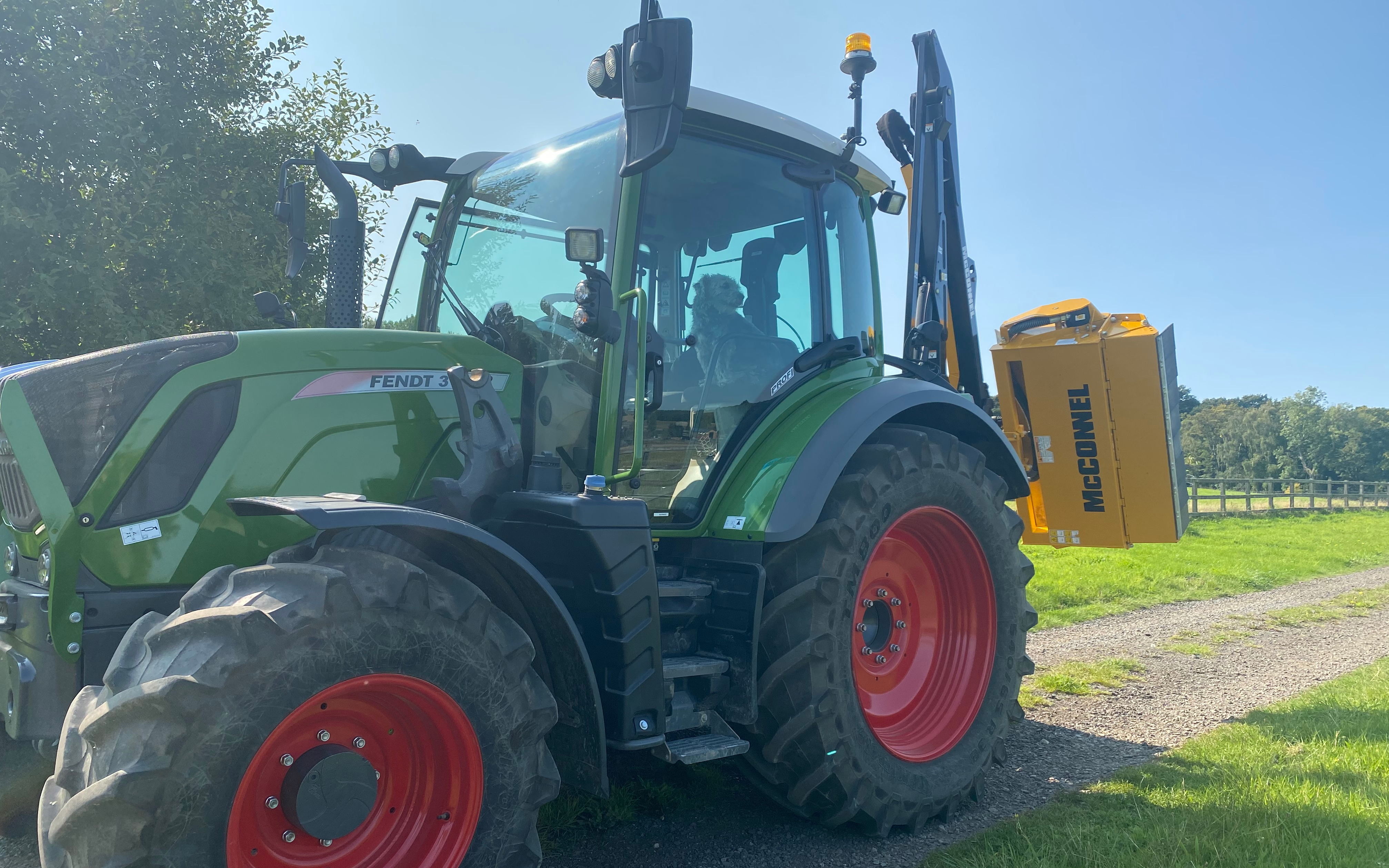 Peascliff farm contracting  with Verge/flail Mower at Barkston