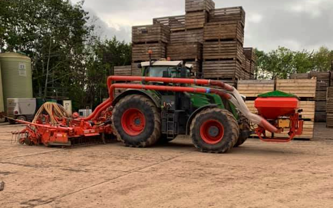 Russell price farm services with Drill at Castle Frome