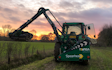 Ben woodhams agricultural contracting with Hedge cutter at Paddock Wood