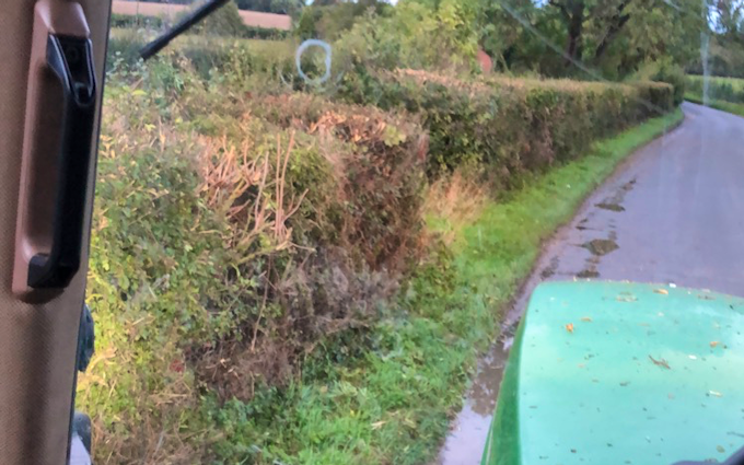 Hr contracting & sons with Hedge cutter at Bidford-on-Avon