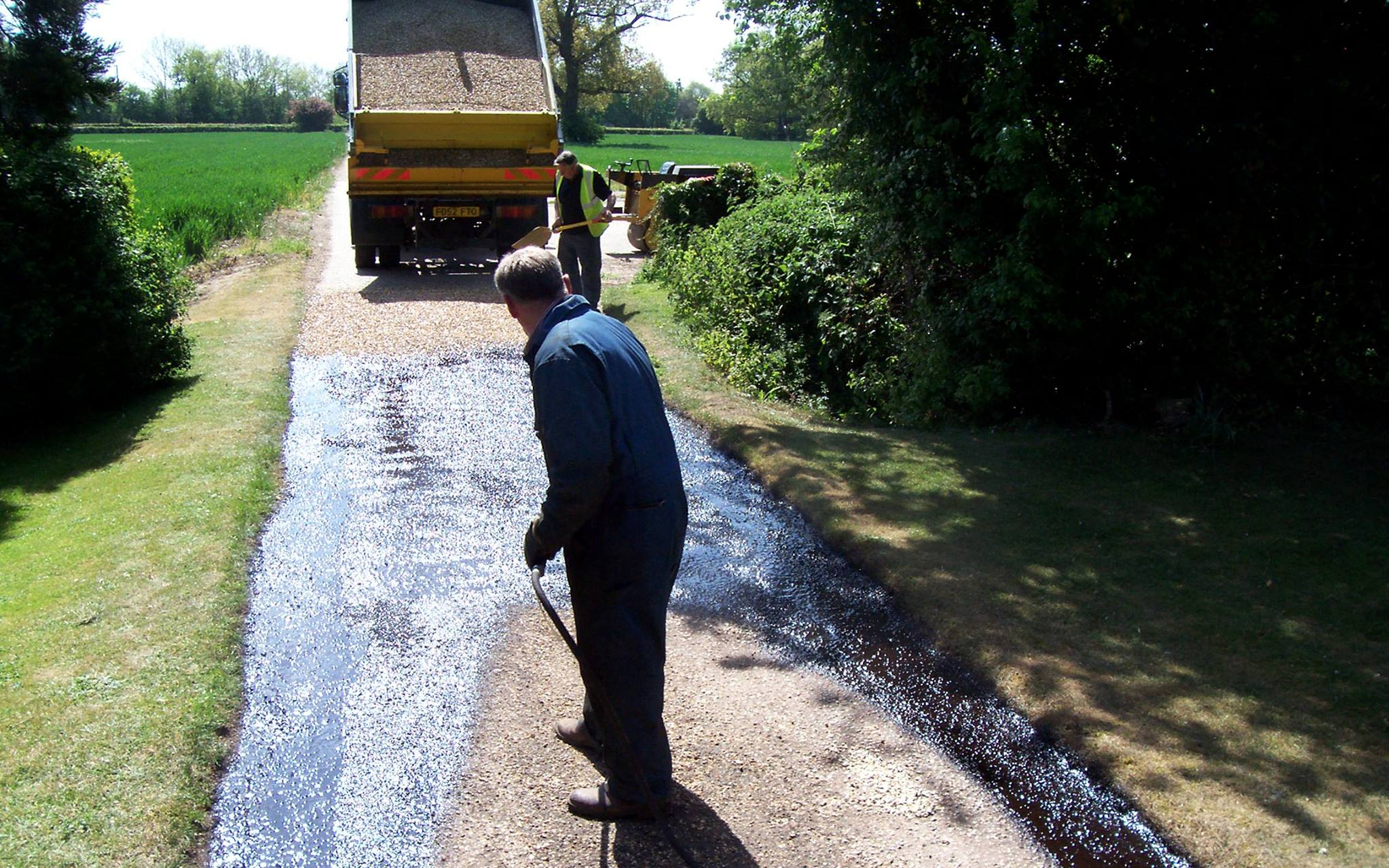 David p wilson with Chip spreader at Bardwell