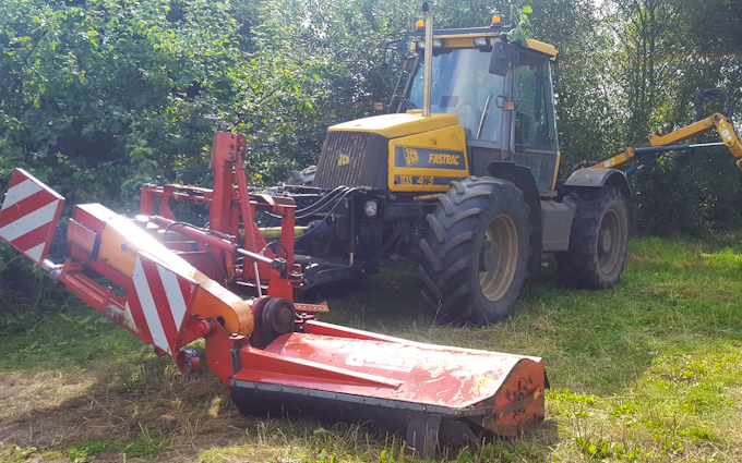 J. rogers agri with Hedge cutter at Parham
