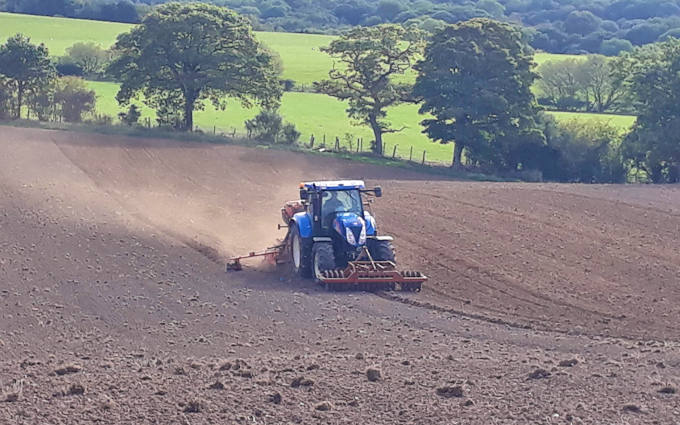 P.r, j.m & s.r houlston agricultural contractors with Drill at Glaisdale
