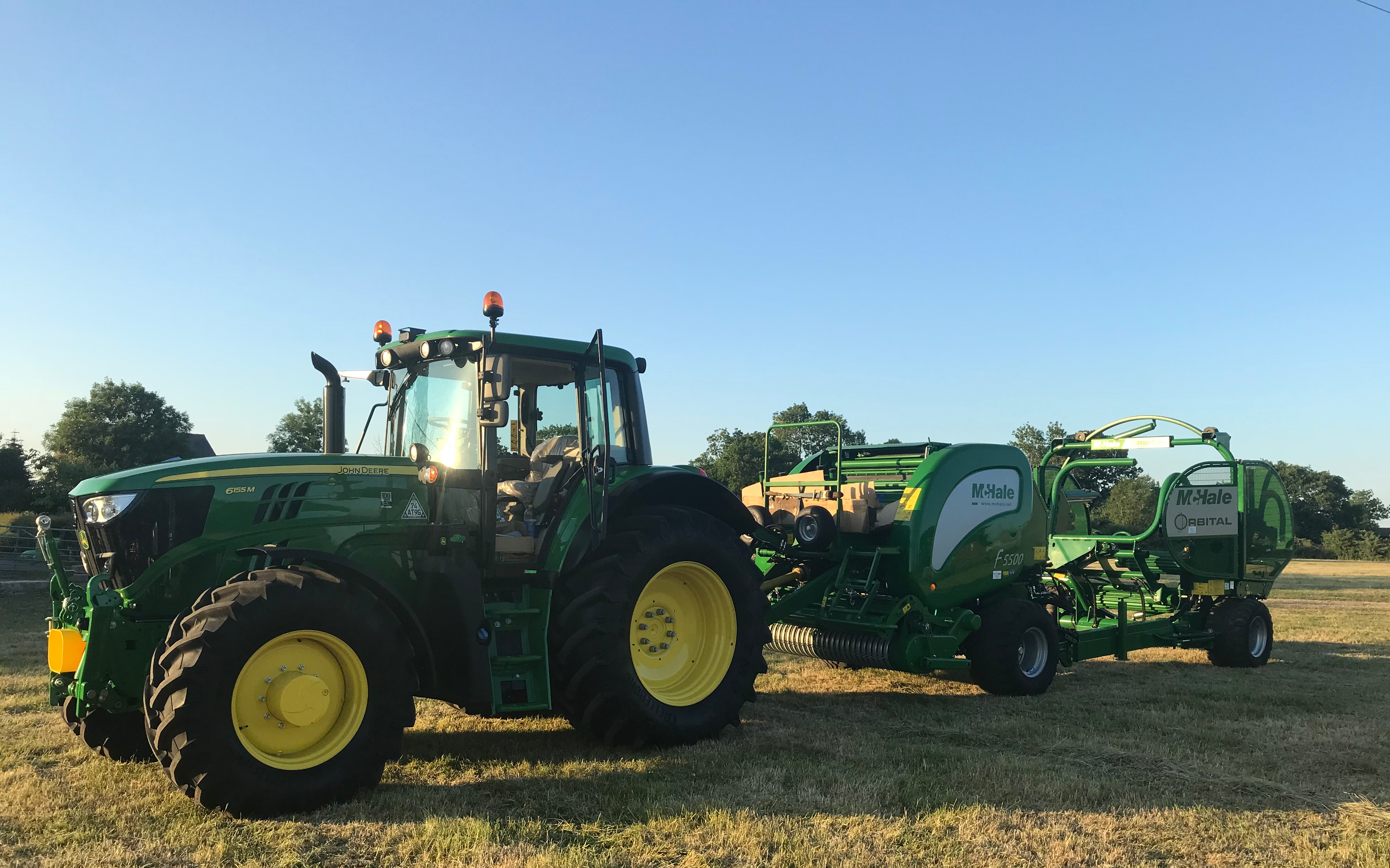 Edwards agricultural services  with Baler wrapper combination at Chorley
