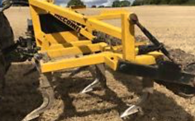 Rjs agri contractors limited with Stubble cultivator at Waterlooville