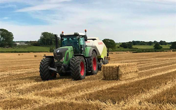 J.tams contracting with Large square baler at Talke Pits