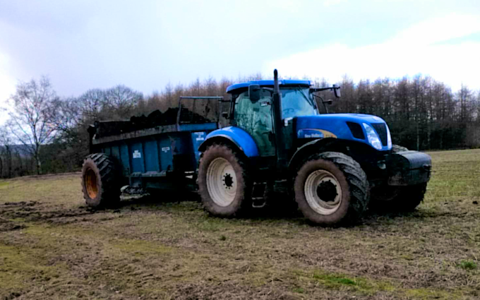 Oakfield contracting with Manure/waste spreader at United Kingdom