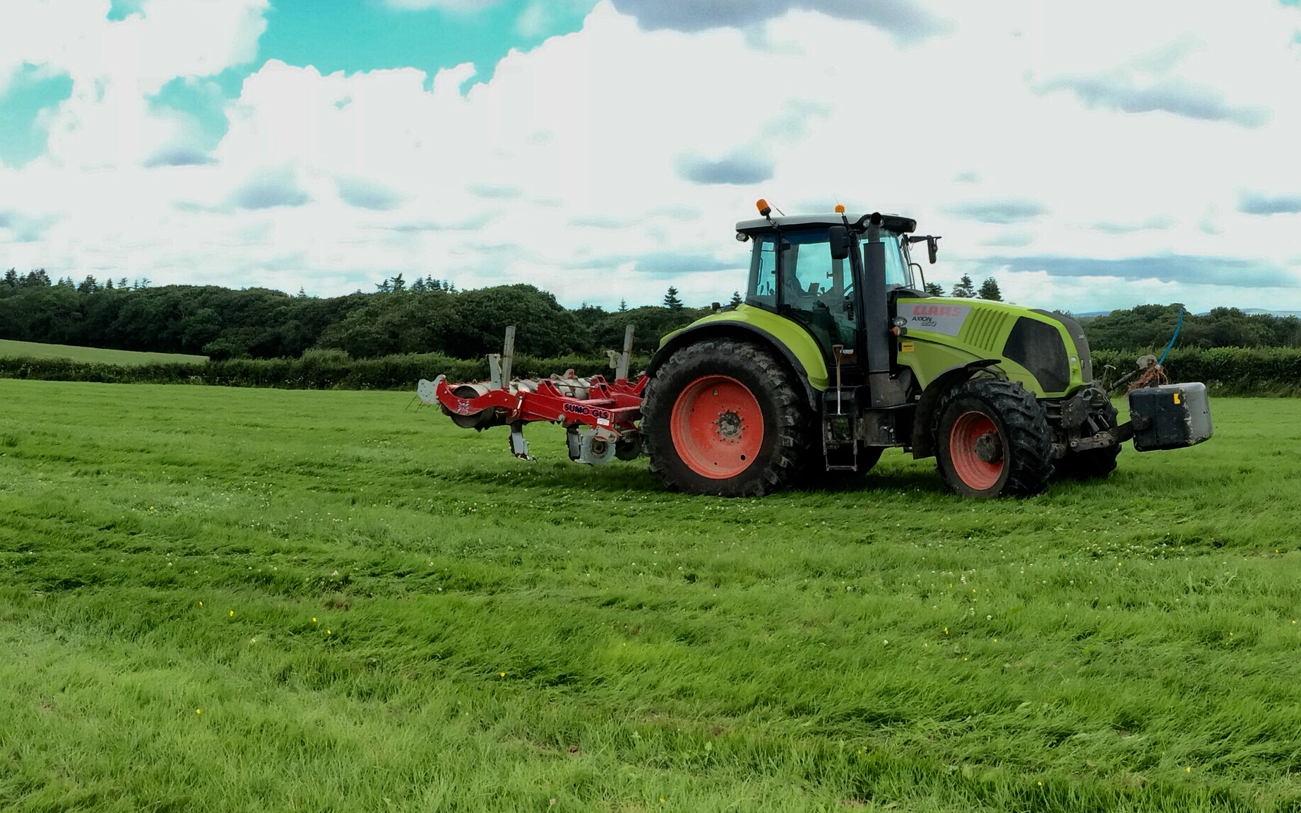A j robinson contracting & direct drilling with Subsoiler at Llanddewi Velfrey