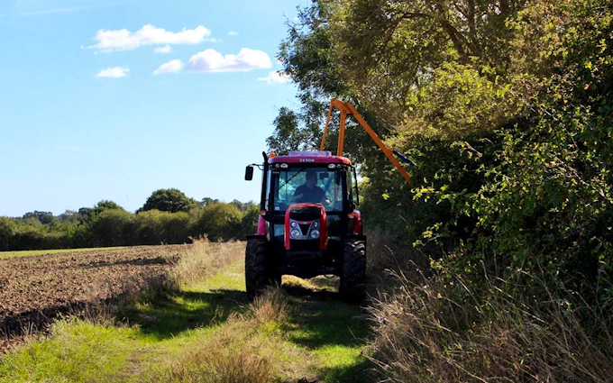 Prs agrimech with Hedge cutter at Worlingham
