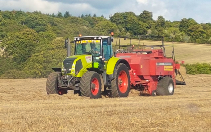 K h contracting  with Large square baler at Streatley