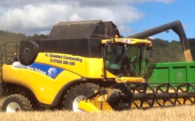 A quested with Combine harvester at Tillington Road