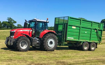 C g lucas & sons with Silage/grain trailer at Cowbridge