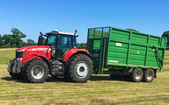 C g lucas & sons with Silage/grain trailer at Cowbridge