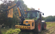 Tovey agri contracting  with Hedge cutter at West Harptree