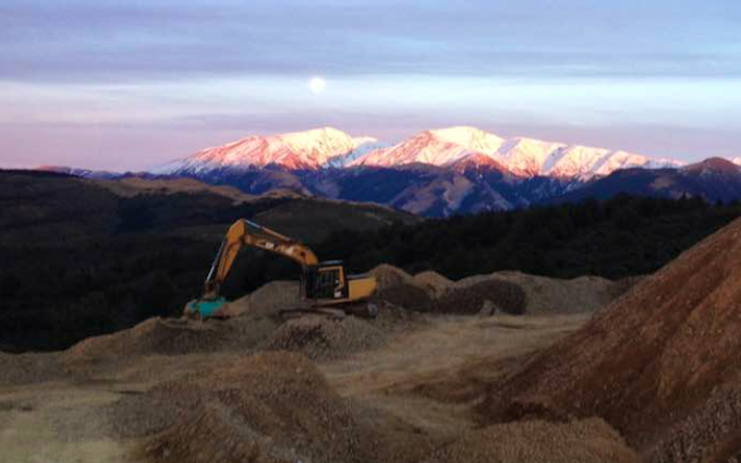 Geotech ltd with Excavator at New Zealand