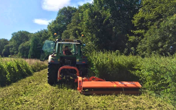 Peascliff farm contracting  with Verge/flail Mower at Barkston