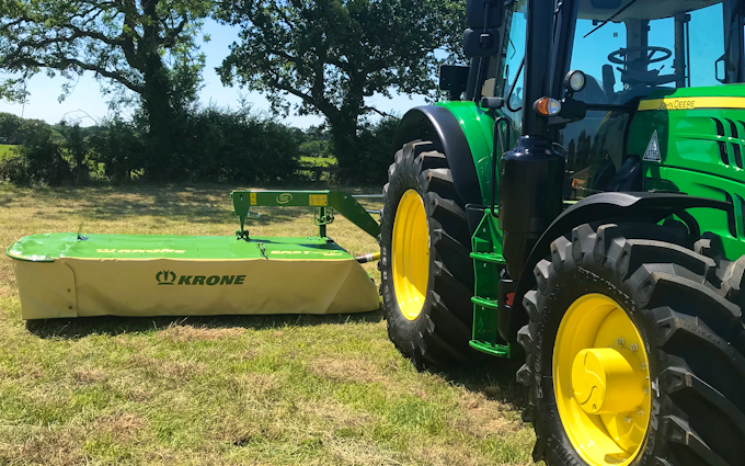 Edwards agricultural services  with Mower at Chorley