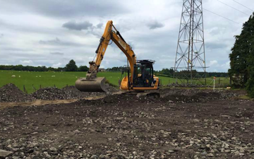 J. steel contracting  with Excavator at Cauldhame Farm Road