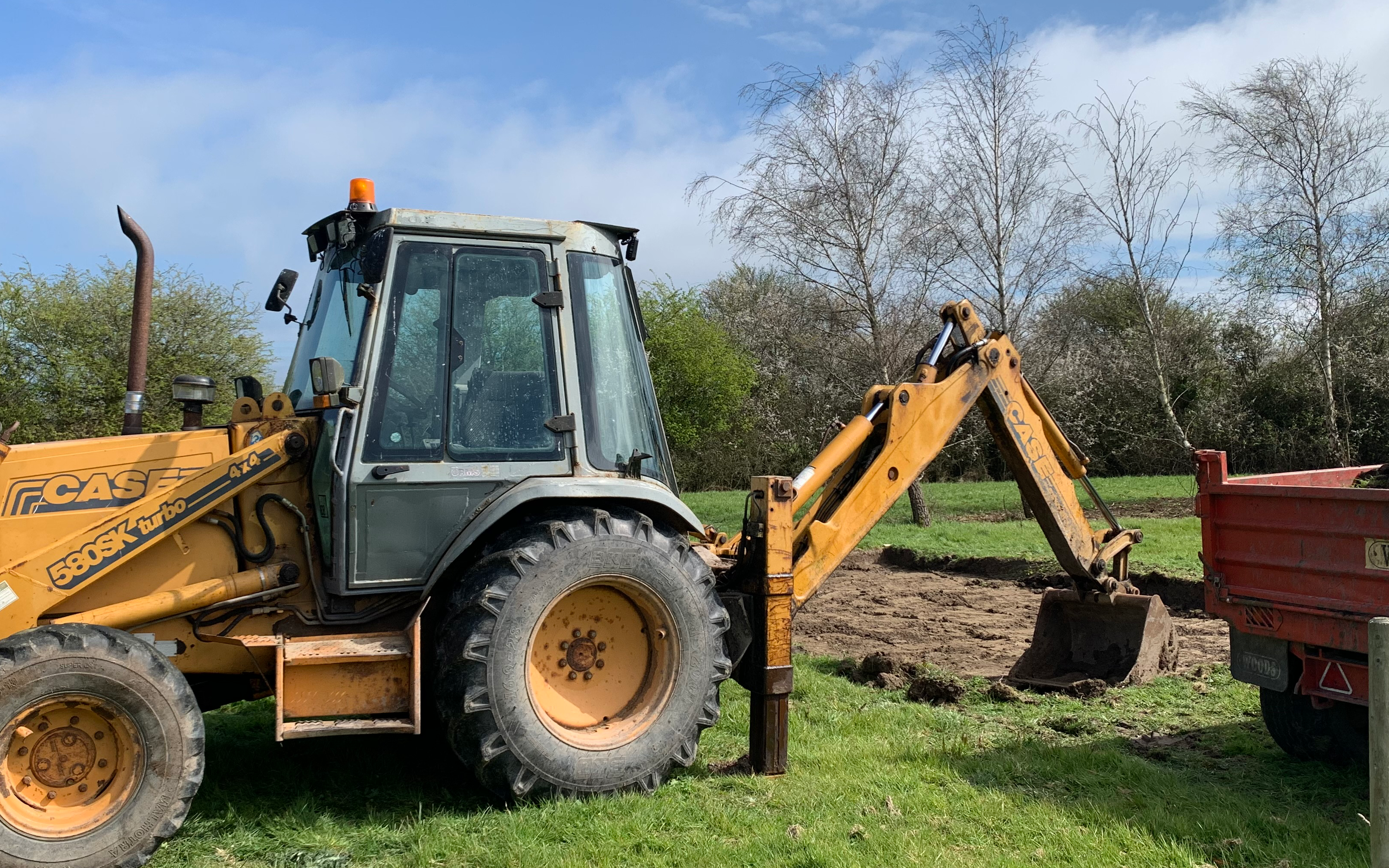 A c harris contracting  with Excavator at Kingston Seymour