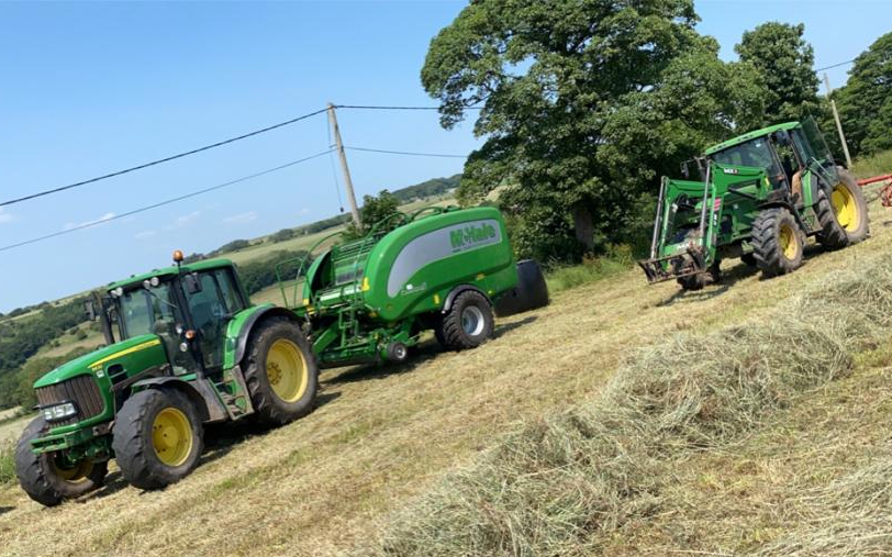 Eric davies  with Baler wrapper combination at Disley