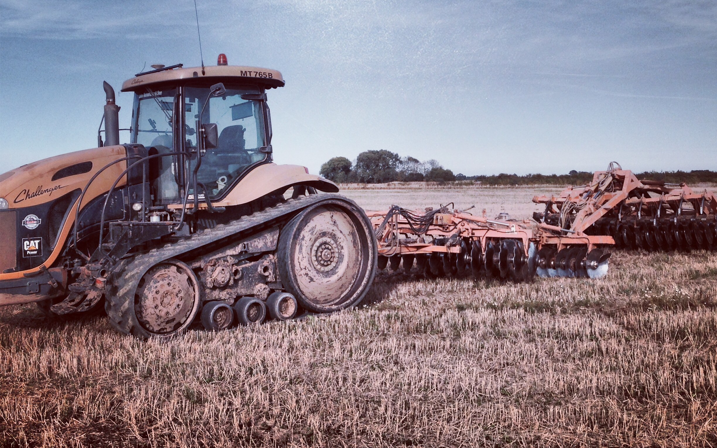 John richardson and son with Disc harrow at Gipsey Bridge