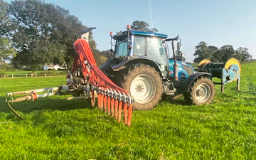 J gould agricultural contractor with Slurry spreader/injector at Ipstones