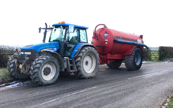P j pengelly agricultural contracting  with Slurry spreader/injector at Blackawton