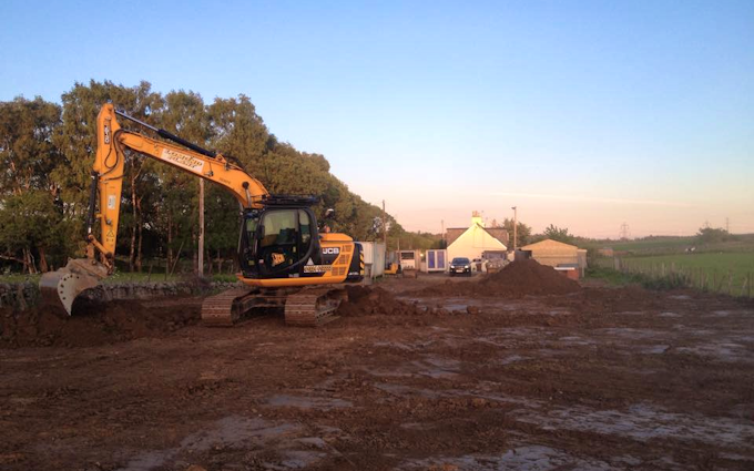 J. steel contracting  with Excavator at Cauldhame Farm Road