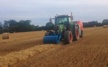 C r ellis contracting  with Round baler at Axminster