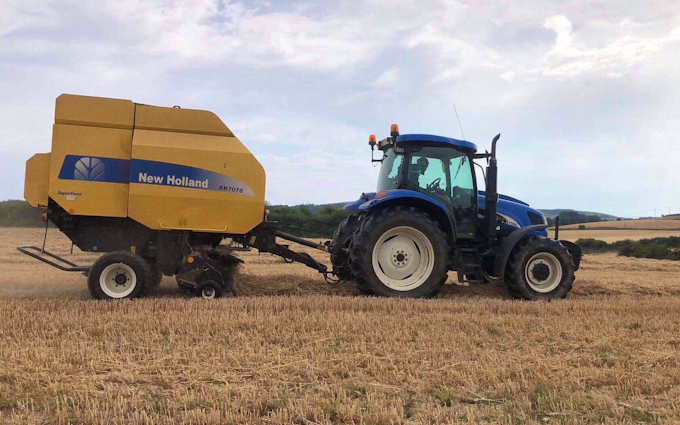 S.redfern & son with Large square baler at United Kingdom