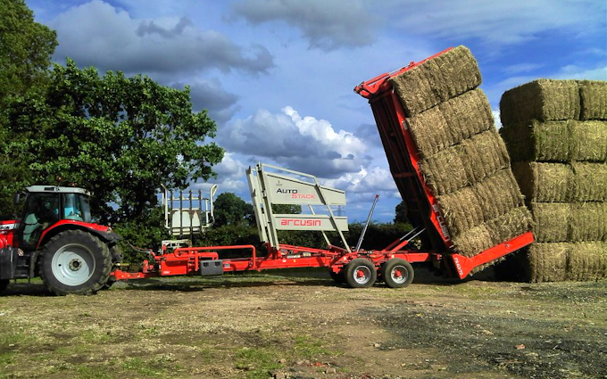 Norfolk straw products ltd with Bale chaser at United Kingdom