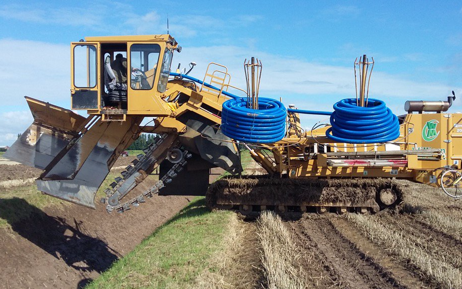 William morfoot ltd with Drainage Trencher at Shipdham