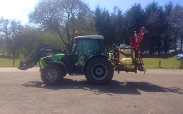 Holden fencing  with Tractor-mounted sprayer at Ramsbottom