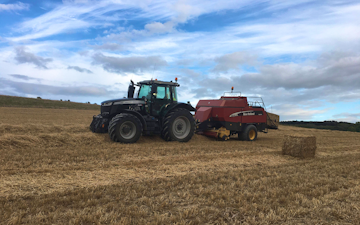 S.redfern & son with Large square baler at United Kingdom