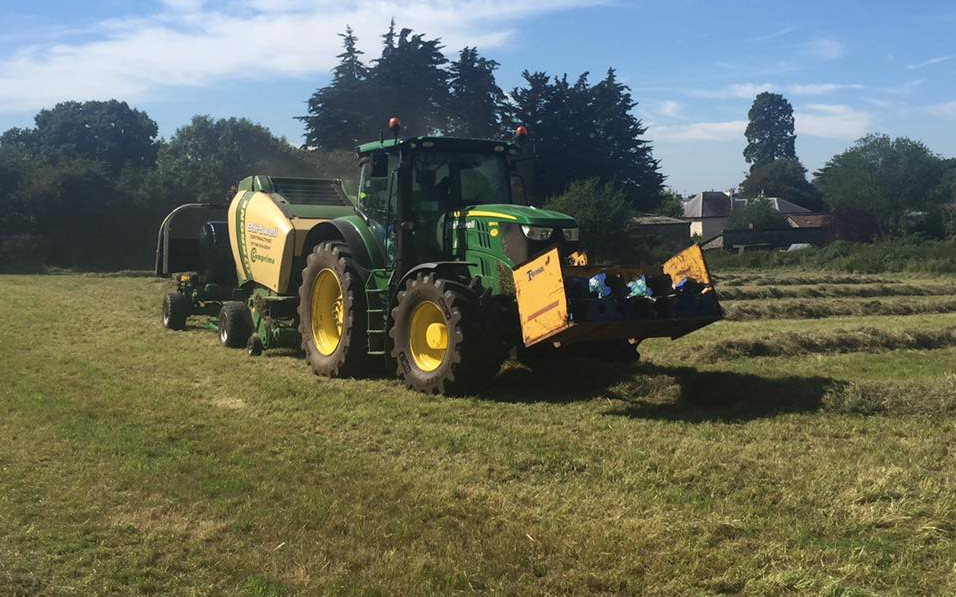 Tom bardwell contracting  with Baler wrapper combination at Weston-super-Mare