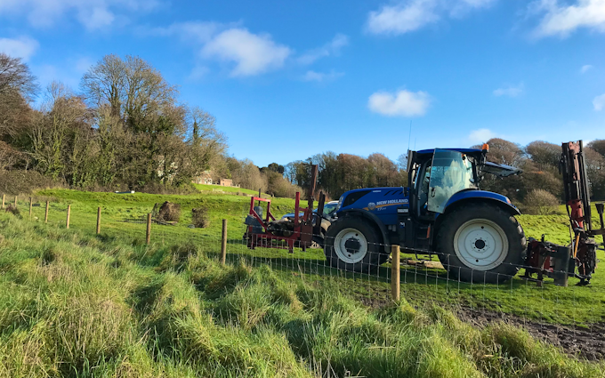 T.white agri services with Fencing at Seaborough