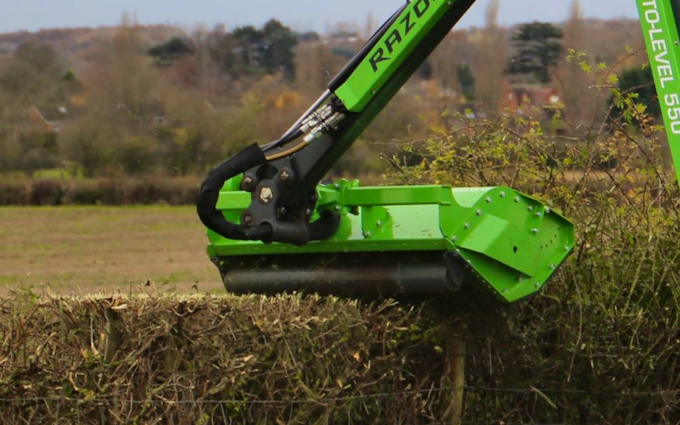 Cornes contracting  with Hedge cutter at Brecon