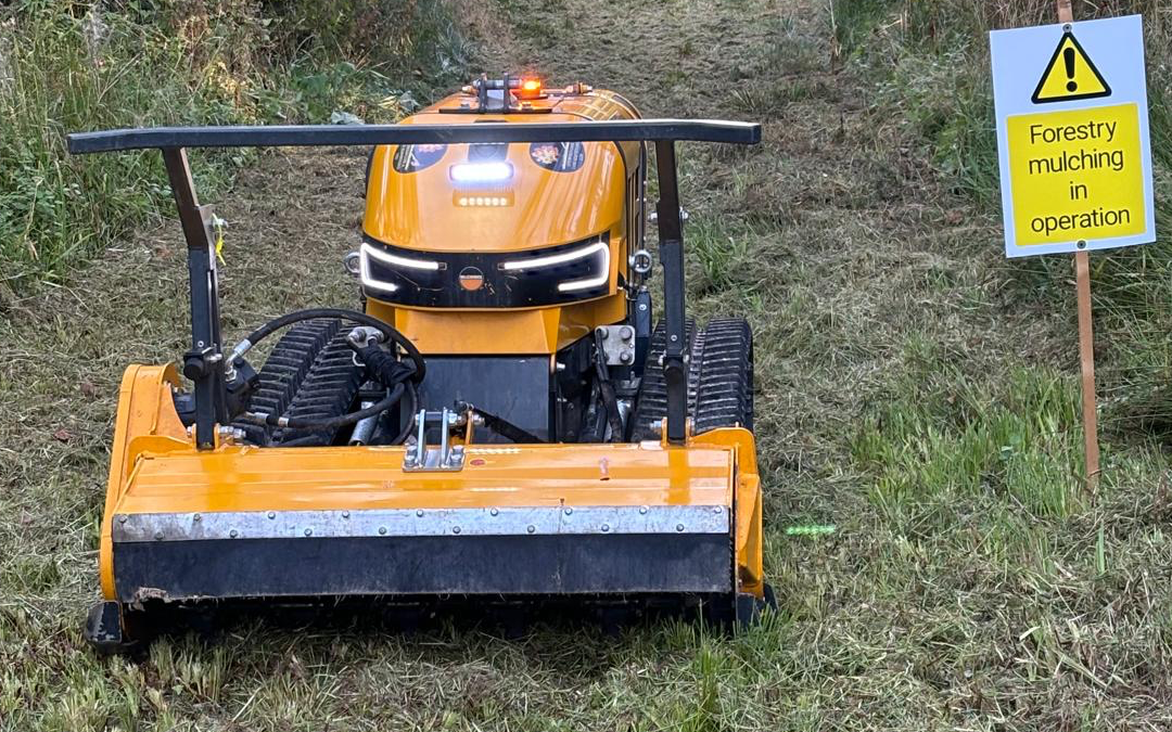 Forestry and land ltd  with Mulcher at Kemerton