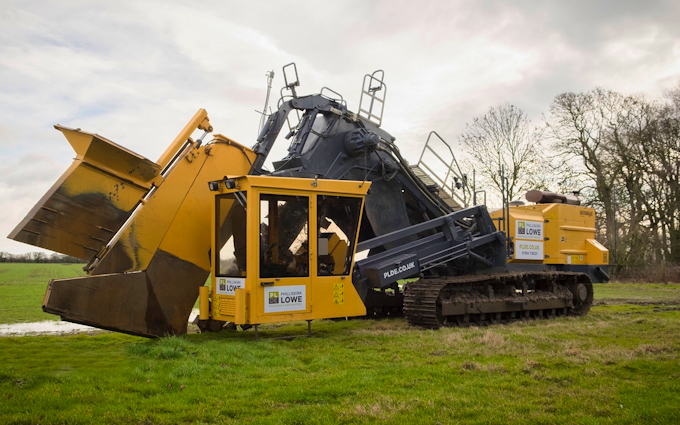 Philliskirk lowe  with Drainage Trencher at United Kingdom