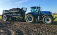 Low haining farm with Manure/waste spreader at United Kingdom