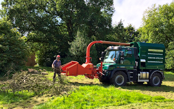 Field and forest services with Wood chipper at King's Sutton
