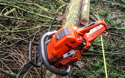 Wiltshire countryside services  with Forestry harvester at Manningford Abbots