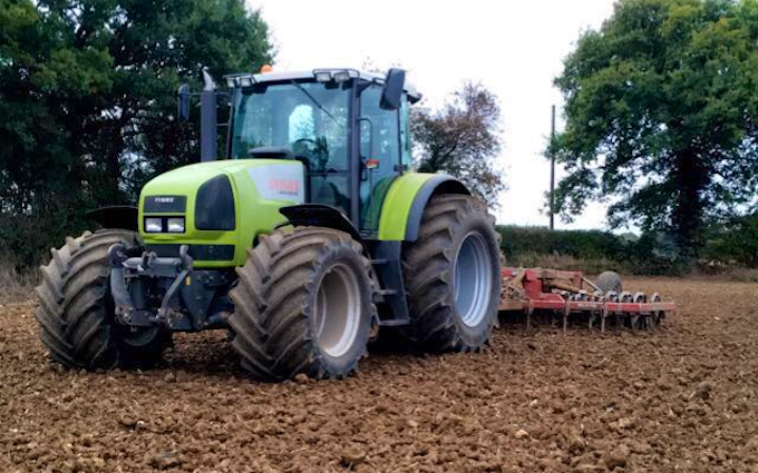 Mead farms with Seedbed cultivator at United Kingdom