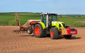 A j robinson direct drilling & grassland subsoiling with Tractor 201-300 hp at Llanddewi Velfrey