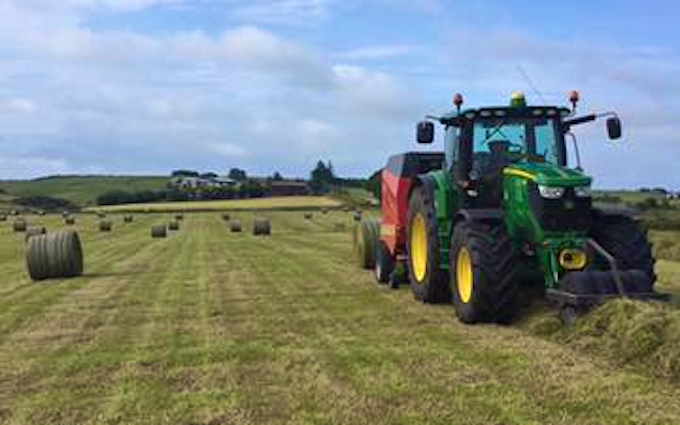 M & m bell contractors with Round baler at Memsie