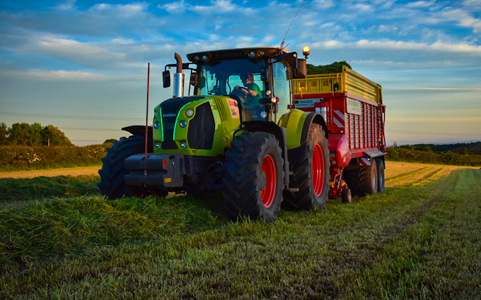 Jd fowles & partners  with Forage harvester at United Kingdom