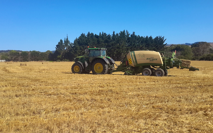 Cathcart contracting ltd  with Baler wrapper combination at Waikokowai